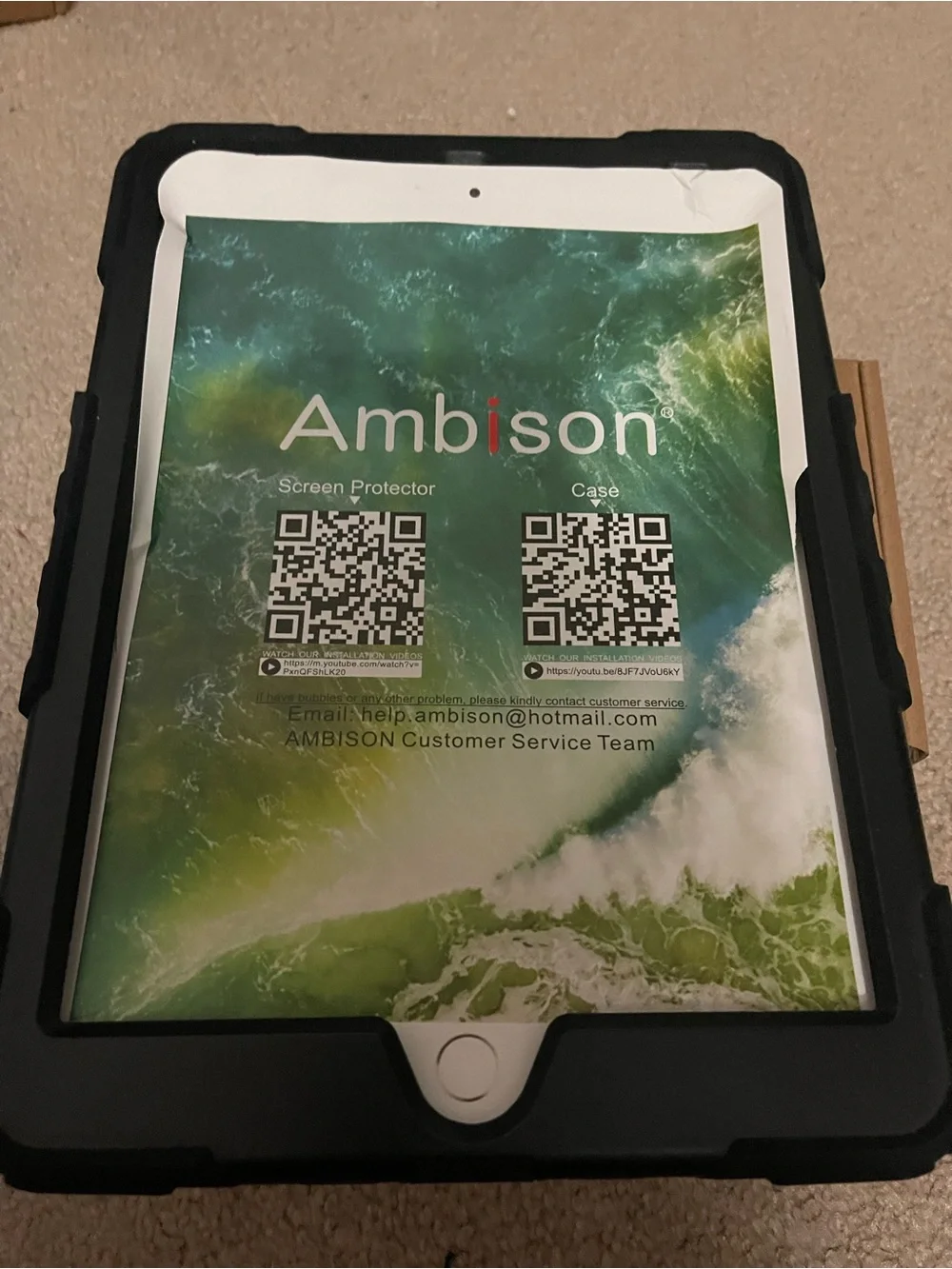 Black iPad cover with Protective Case and Accessories
